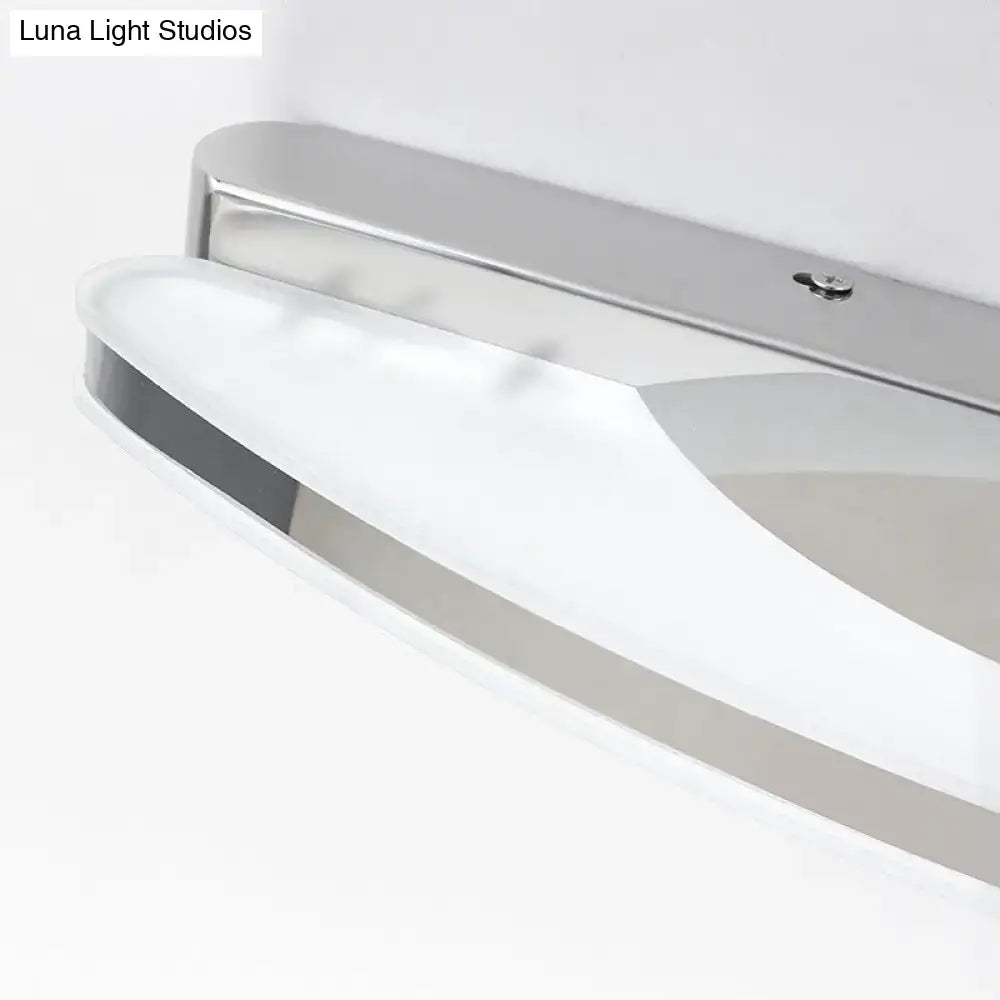 Modern curved led vanity sconce chrome bathroom light