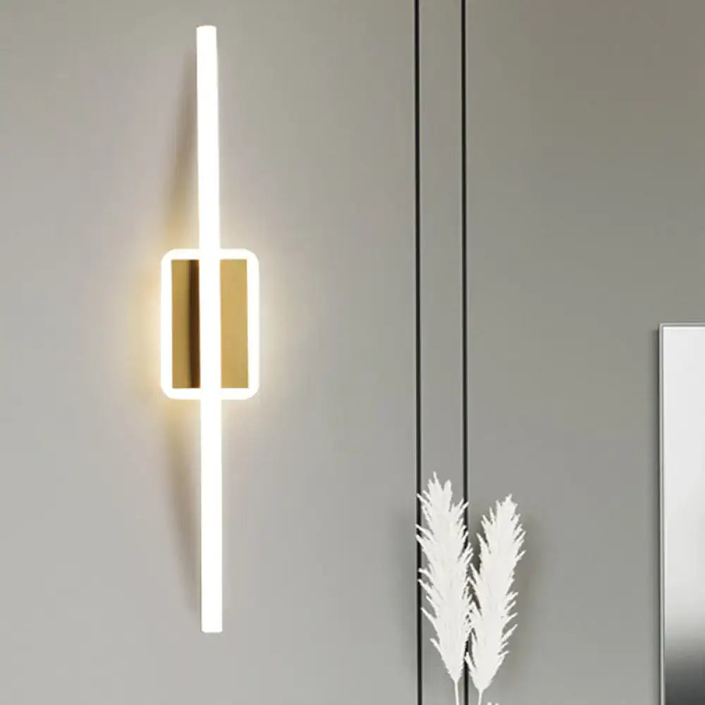 Modern curved linear gold & coffee led wall sconce dining room