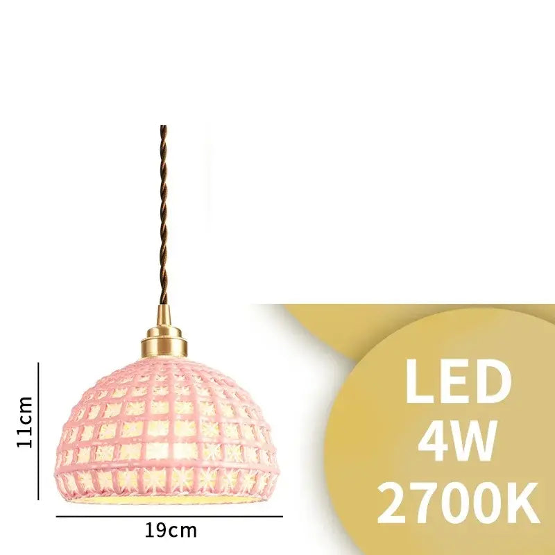 Modern dark gray ceramic led pendant lamp bedroom woven light