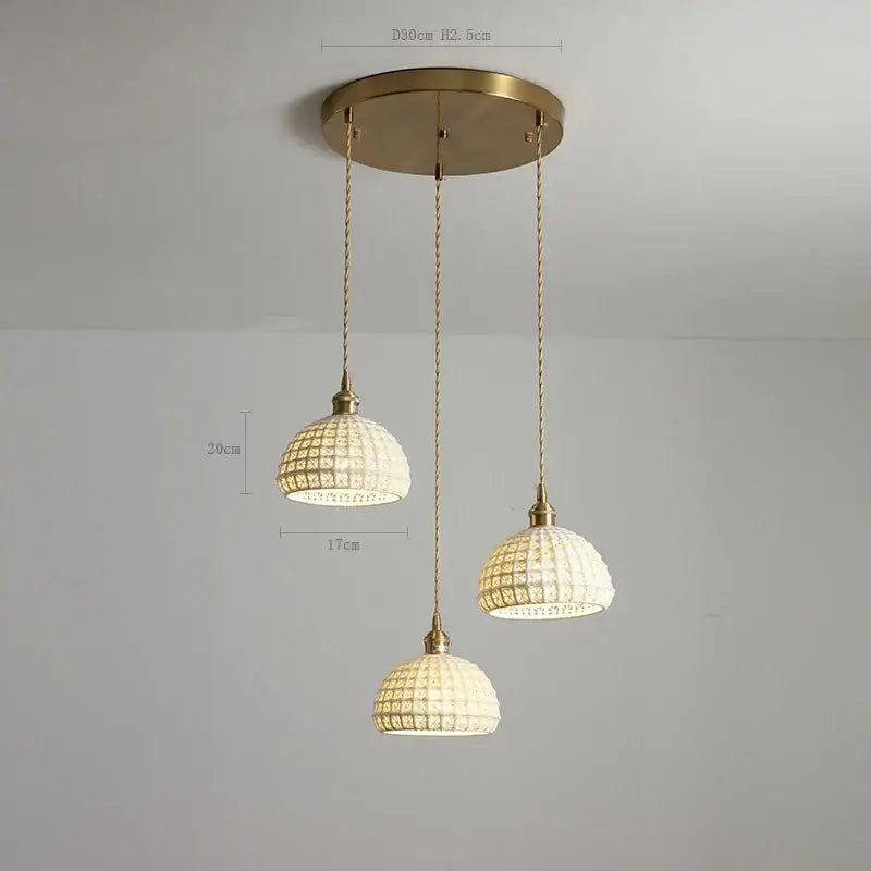 Modern dark gray ceramic led pendant lamp bedroom woven light