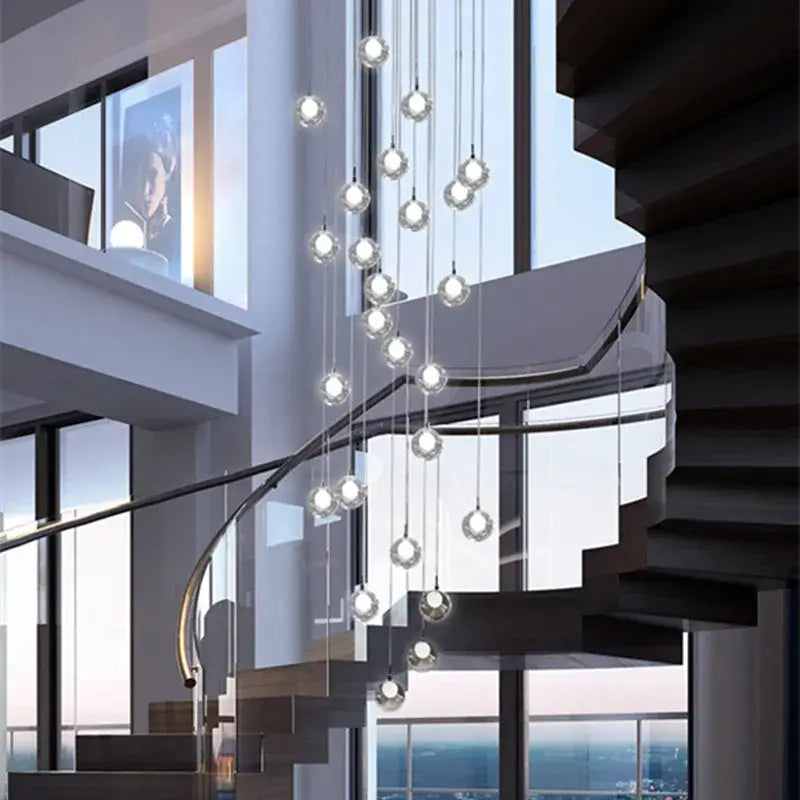 Modern decorbites bubble led chandelier clear glass dining room light