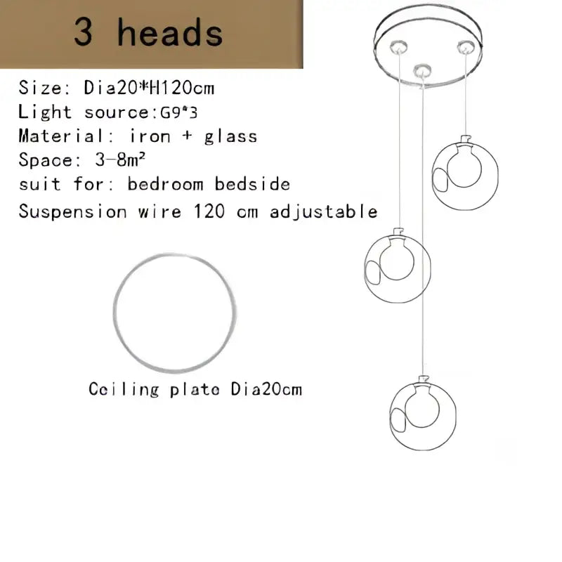 Modern decorbites bubble led chandelier clear glass dining room light