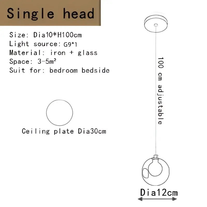 Modern decorbites bubble led chandelier clear glass dining room light