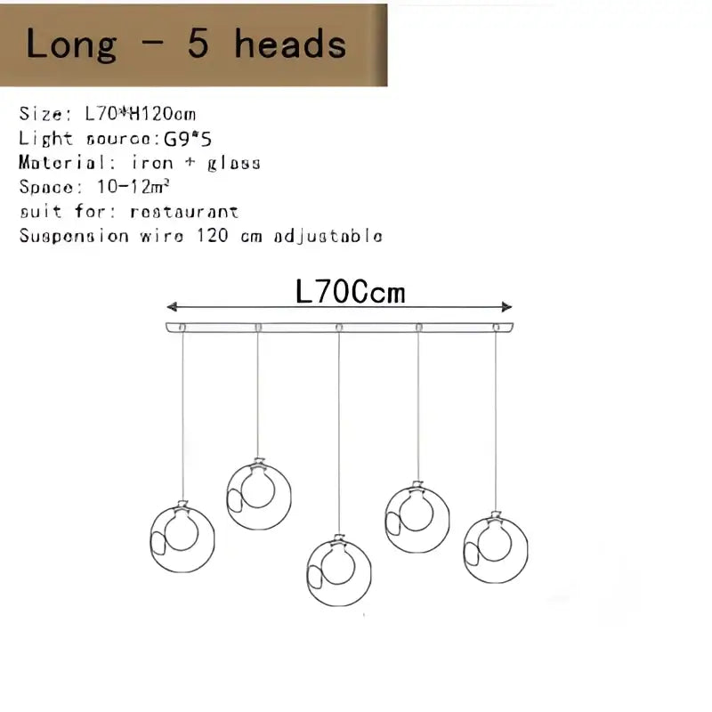 Modern decorbites bubble led chandelier clear glass dining room light