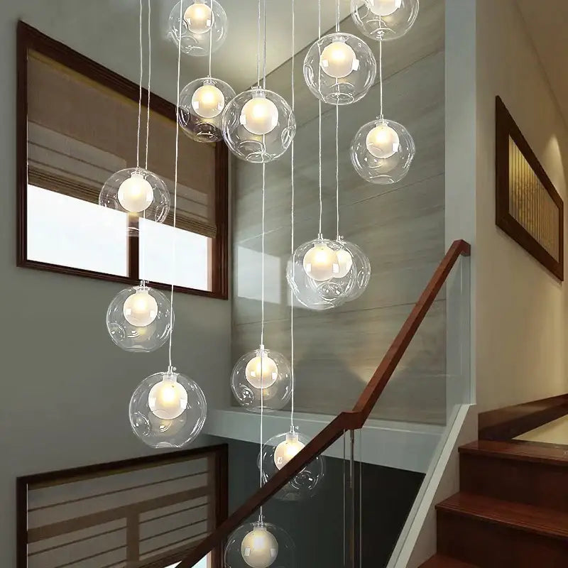 Modern decorbites bubble led chandelier clear glass dining room light