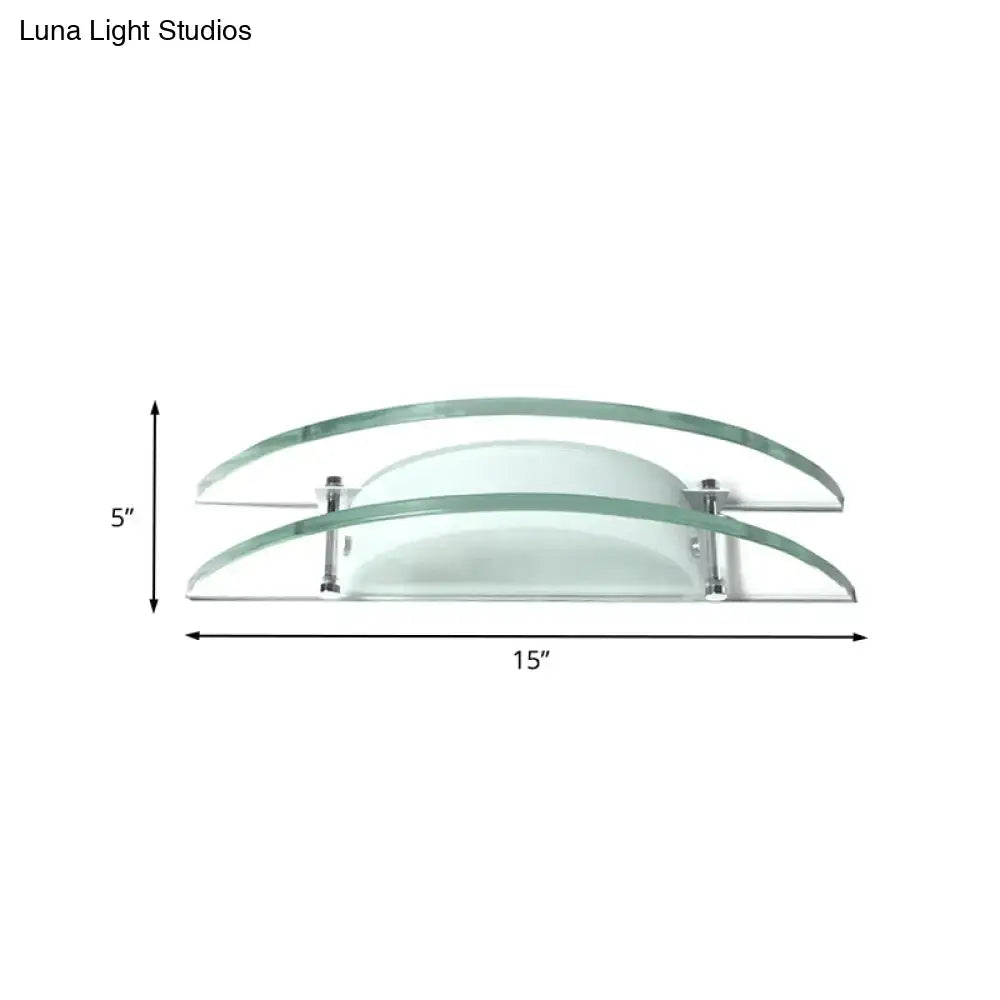 Modern dual arc chrome and green glass wall lamp bedroom sconce