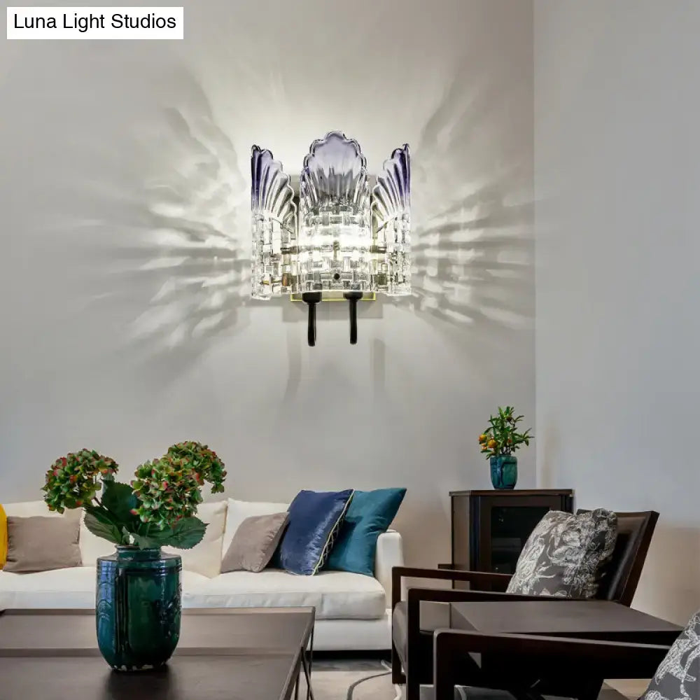 Modern fan clear crystal wall lamps living room 110v-120v fixture