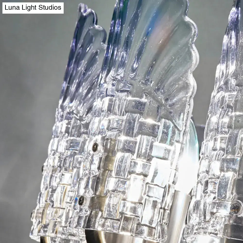 Modern fan clear crystal wall lamps living room 110v-120v fixture