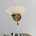 Modern fan gold led wall sconce lamp with bubble crystal bedroom
