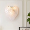 Modern frosted white glass leaf wall sconce light hallway fixture