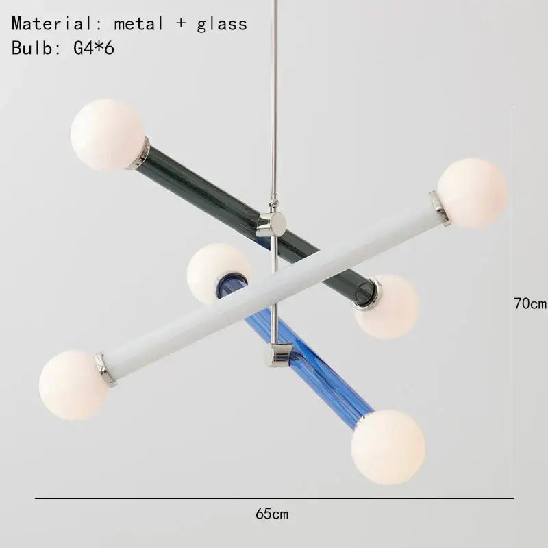 Modern geometric colorful chandelier art deco dining room light
