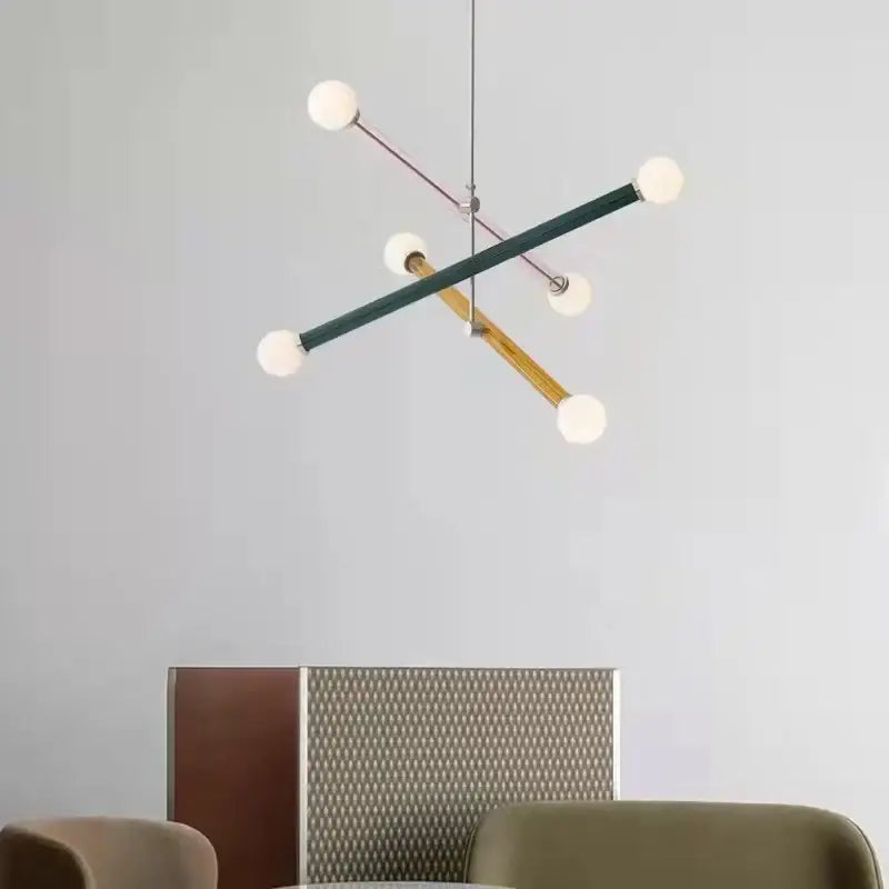 Modern geometric colorful chandelier art deco dining room light