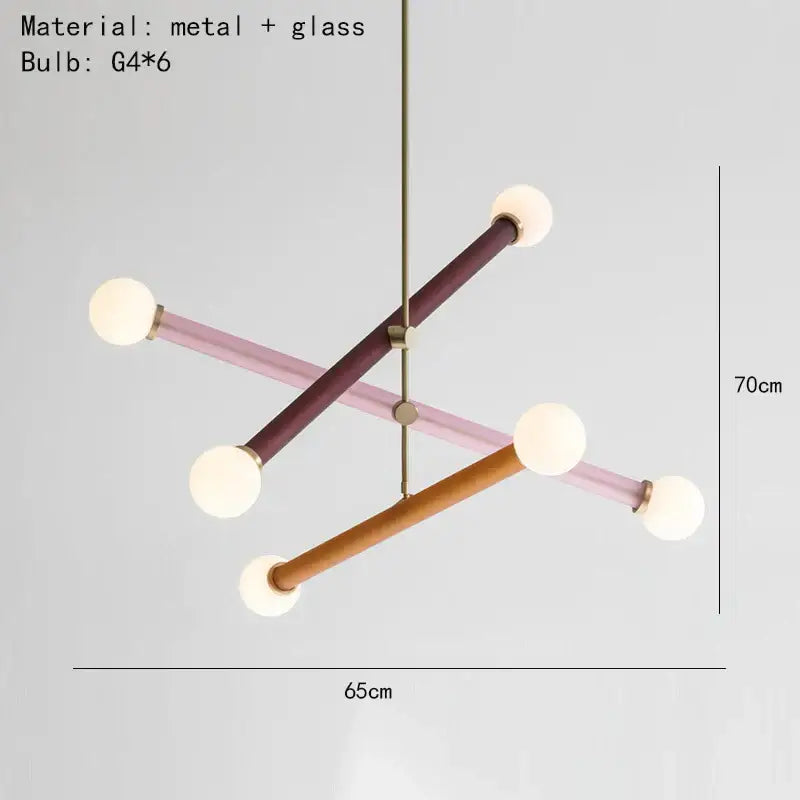 Modern geometric colorful chandelier art deco dining room light