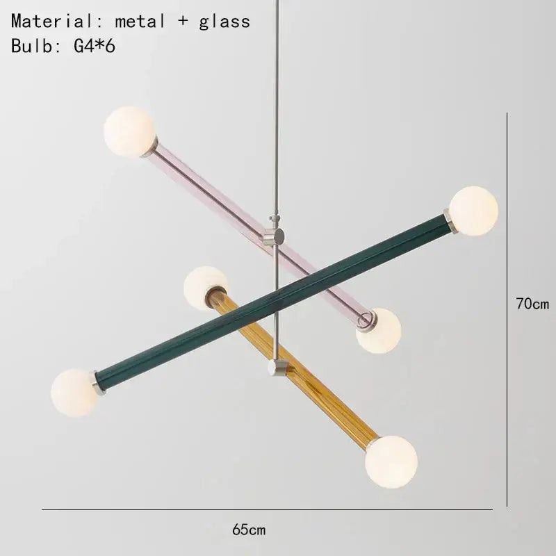 Modern geometric colorful chandelier art deco dining room light