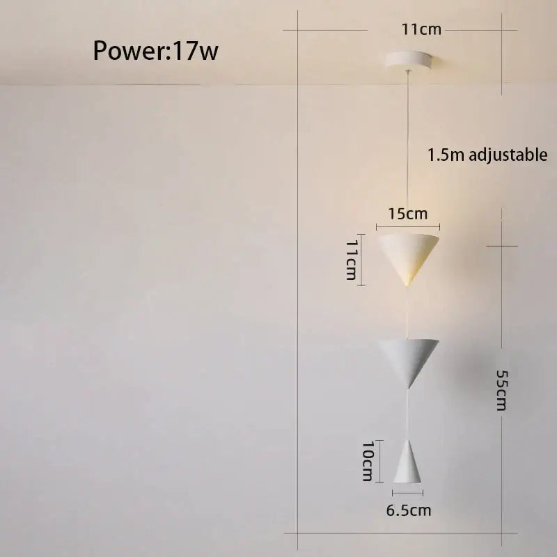 Modern geometric decorbites cone long led pendant bedroom light