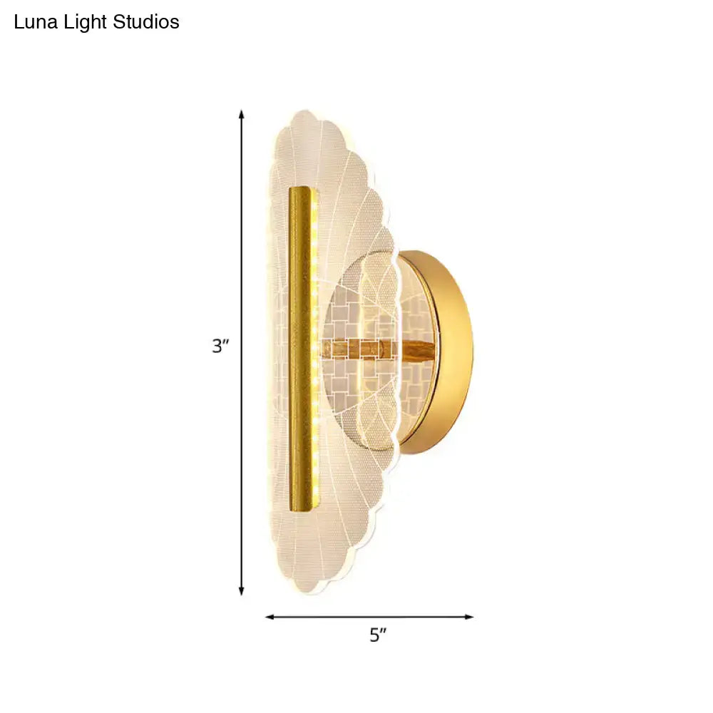 Modern geometric gold sconce light – living room grid pattern