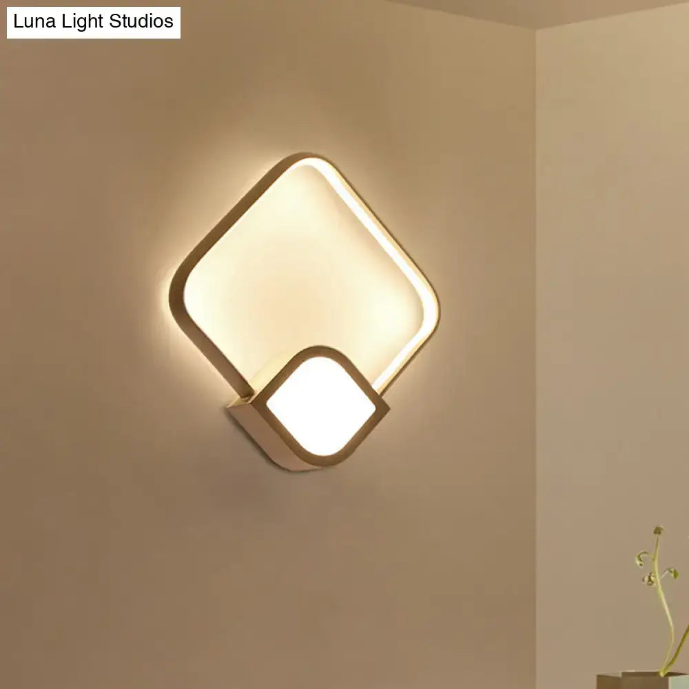 Modern geometric led white wall sconce light for living room