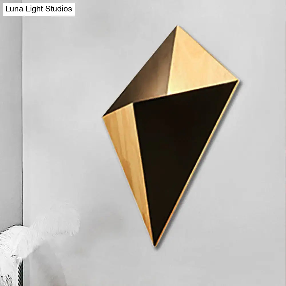 Modern geometric rubber wood wall sconce for bedroom