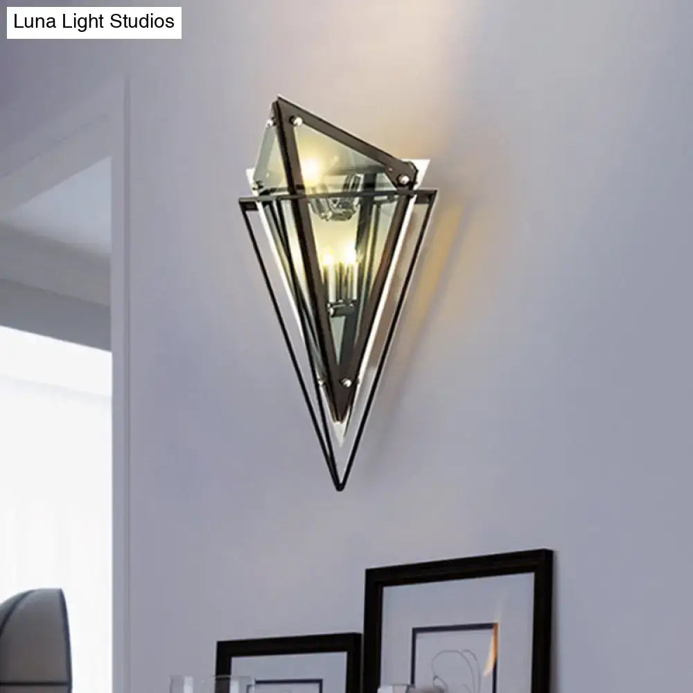 Modern geometric smoke gray led wall lamp living room sconce