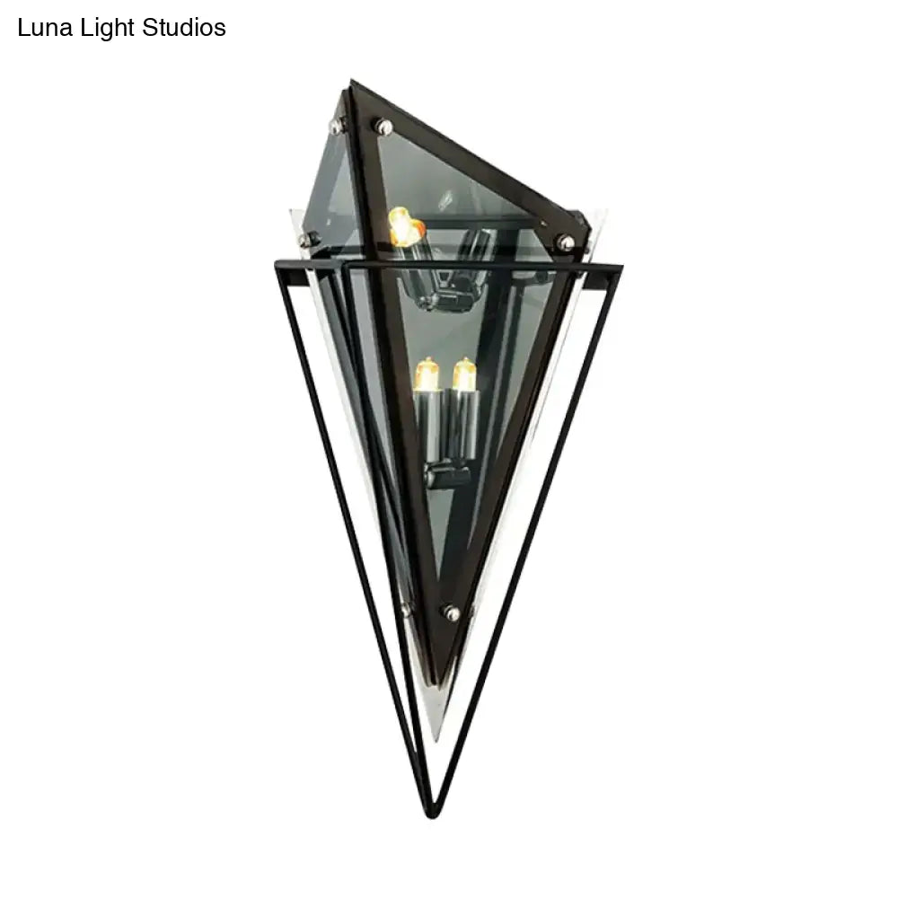 Modern geometric smoke gray led wall lamp living room sconce