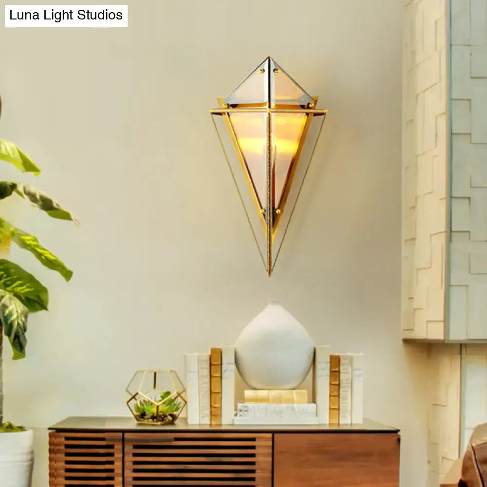 Modern geometric smoke gray led wall lamp living room sconce