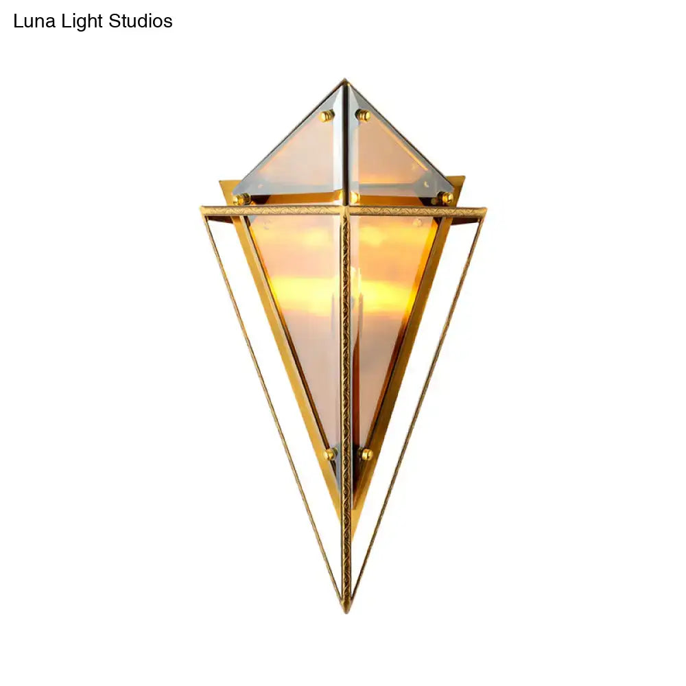 Modern geometric smoke gray led wall lamp living room sconce