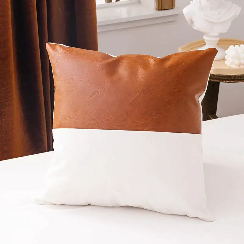 Modern geometric white & black cushion cover living room with tassels