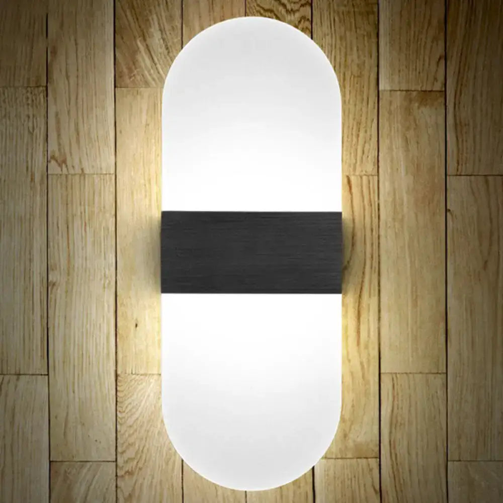 Modern geometric wood and acrylic wall sconce lamp bedroom light