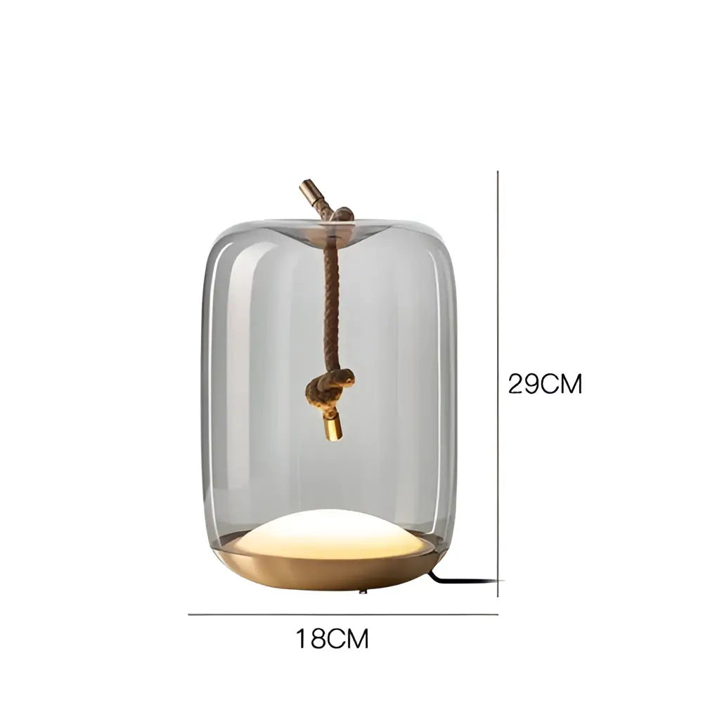 Modern glass knot table lamp with brass base for bedroom decor