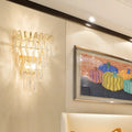 Modern gold 3 head crystal wall sconce living room e12 e14 bulb base