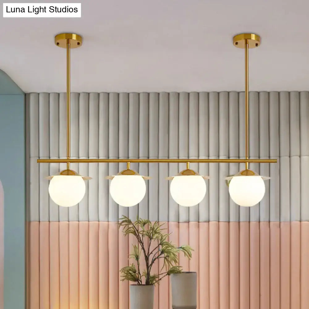 Modern gold 4 bulb contemporary round island pendant light dining room