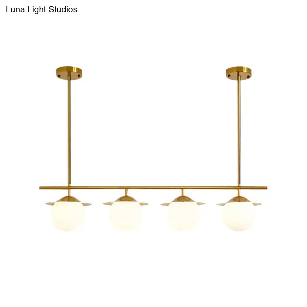 Modern gold 4 bulb contemporary round island pendant light dining room