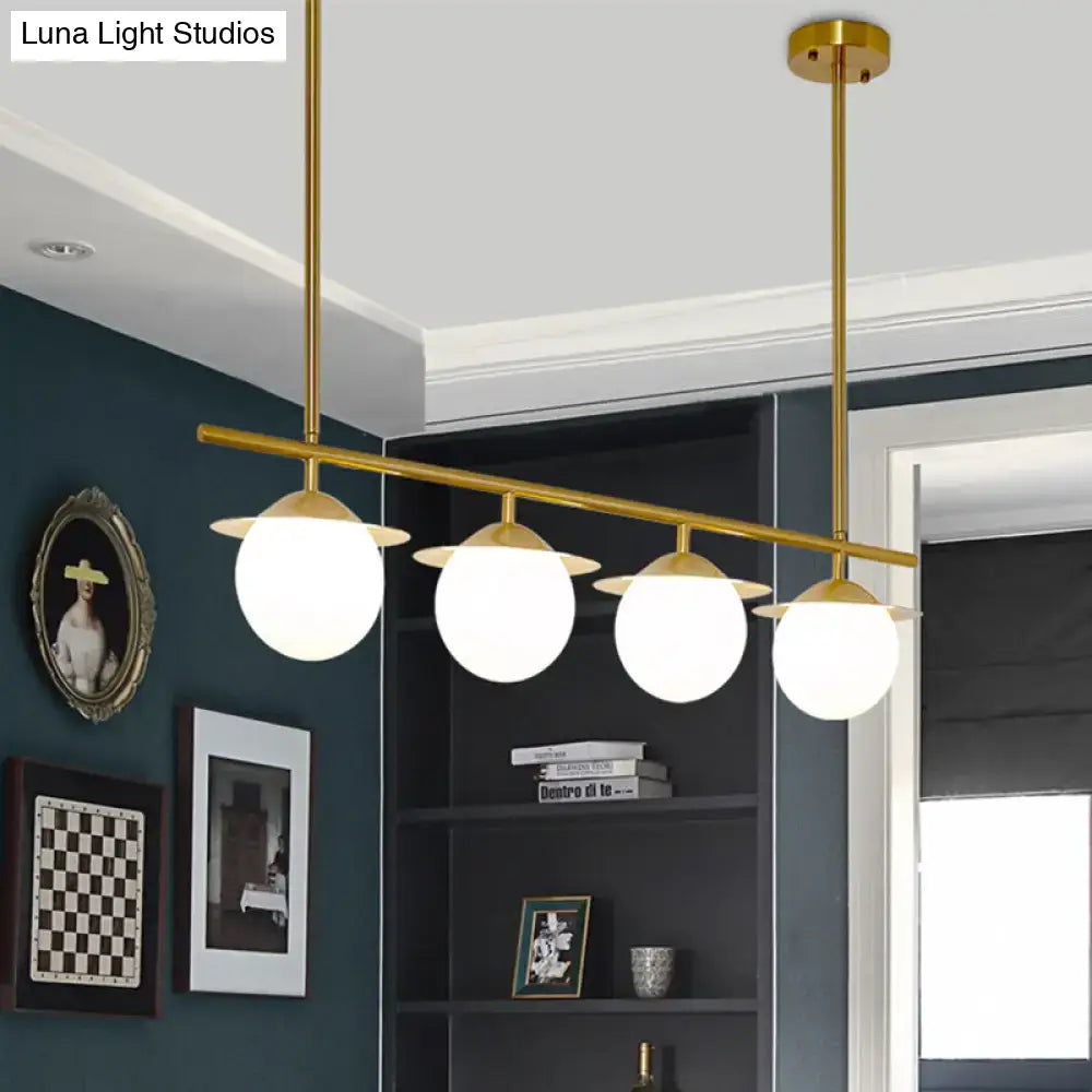 Modern gold 4 bulb contemporary round island pendant light dining room