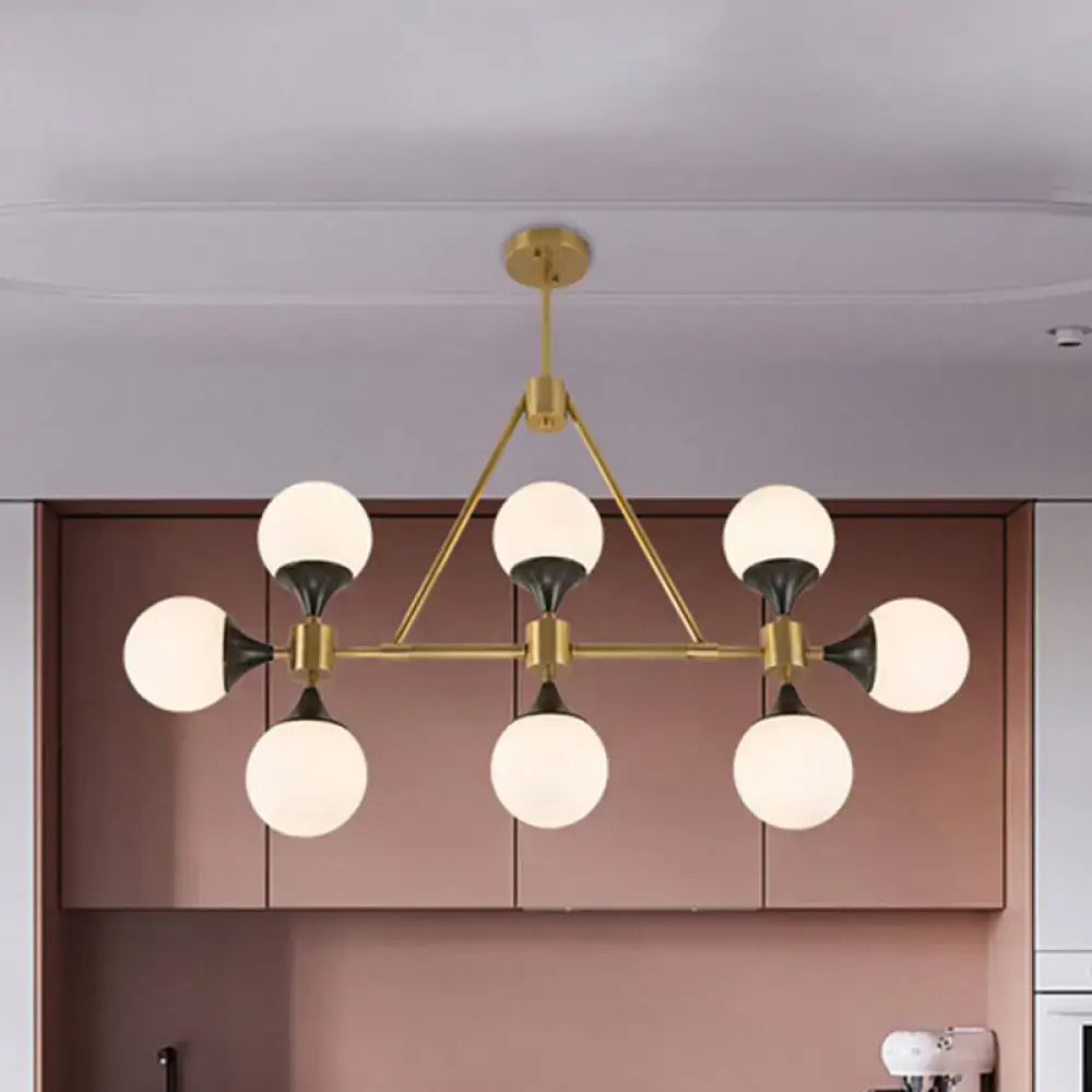 Modern gold 8 globe island lighting – dining room chandelier
