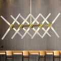 Modern gold acrylic island light dining room geometric chandelier