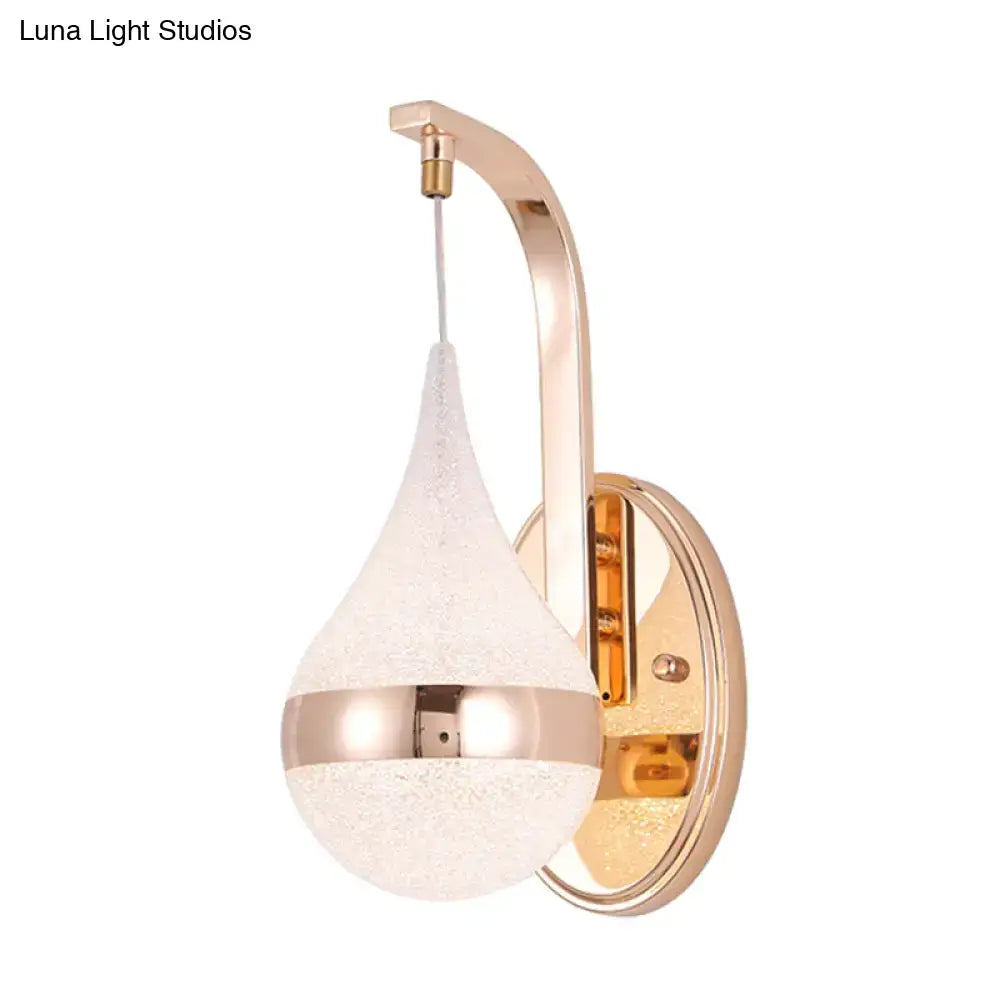 Modern gold acrylic waterdrop wall light fixture bedroom sconce