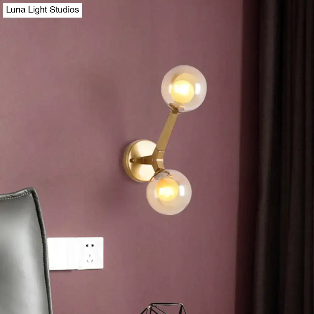 Modern gold amber glass wall light fixture bedroom tree accent