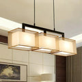 Modern gold and beige fabric island light – kitchen suspension lighting