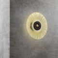 Modern gold and black laser cut disk wall sconce bedroom light