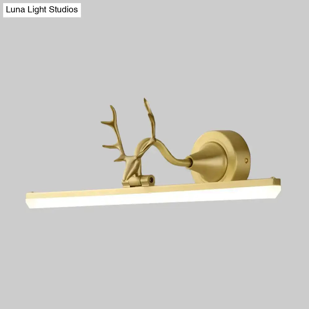 Modern gold & black antler vanity sconce light bedroom wall lamp