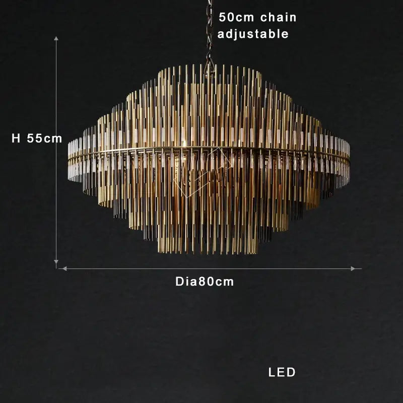Modern gold & black brass glass ceiling chandelier living room light