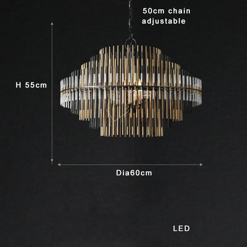 Modern gold & black brass glass ceiling chandelier living room light