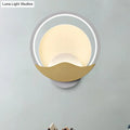 Modern gold & black circular led wall sconce bedroom light