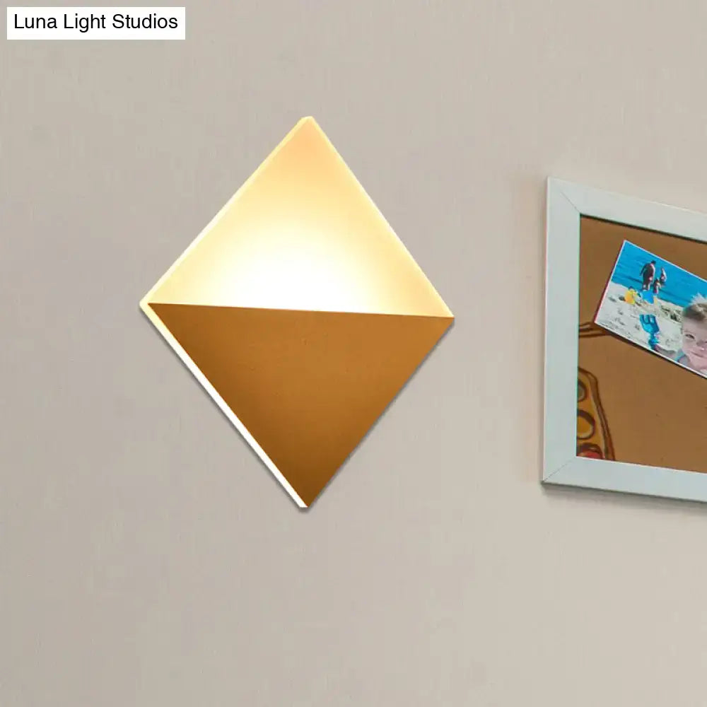 Modern gold & black square wall sconce bedroom led light fixture