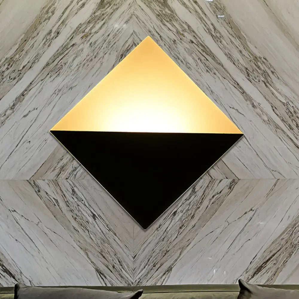 Modern gold & black square wall sconce bedroom led light fixture