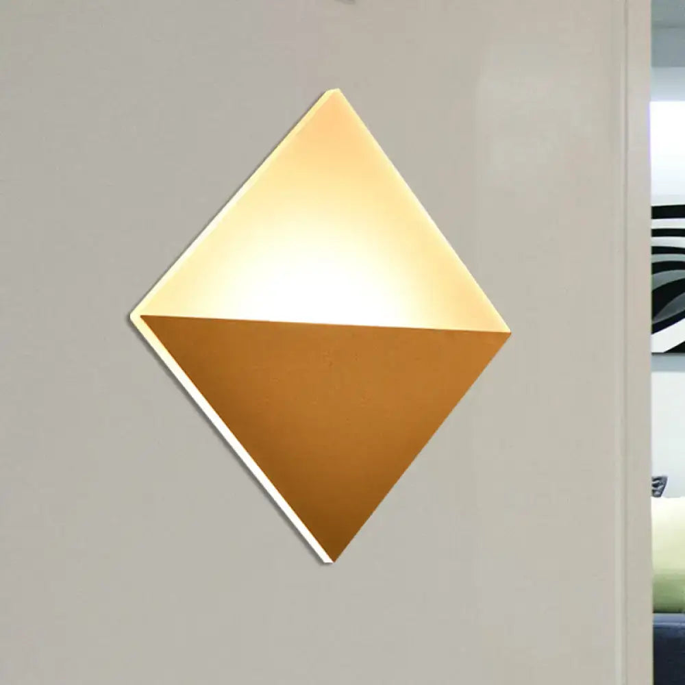 Modern gold & black square wall sconce bedroom led light fixture