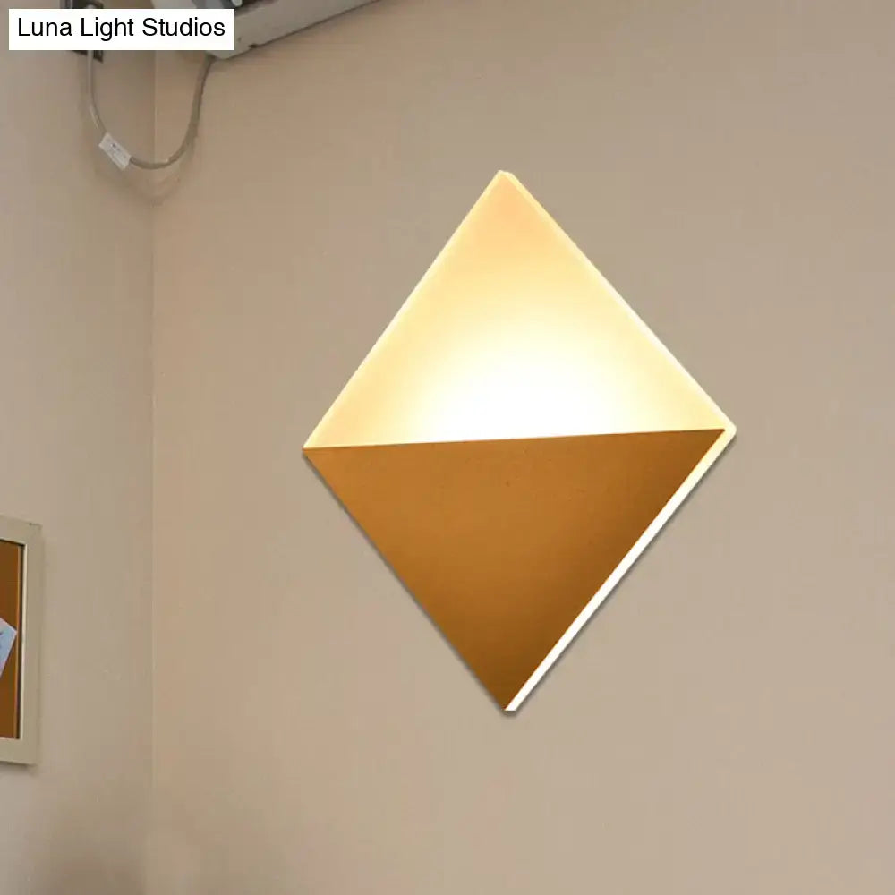 Modern gold & black square wall sconce bedroom led light fixture