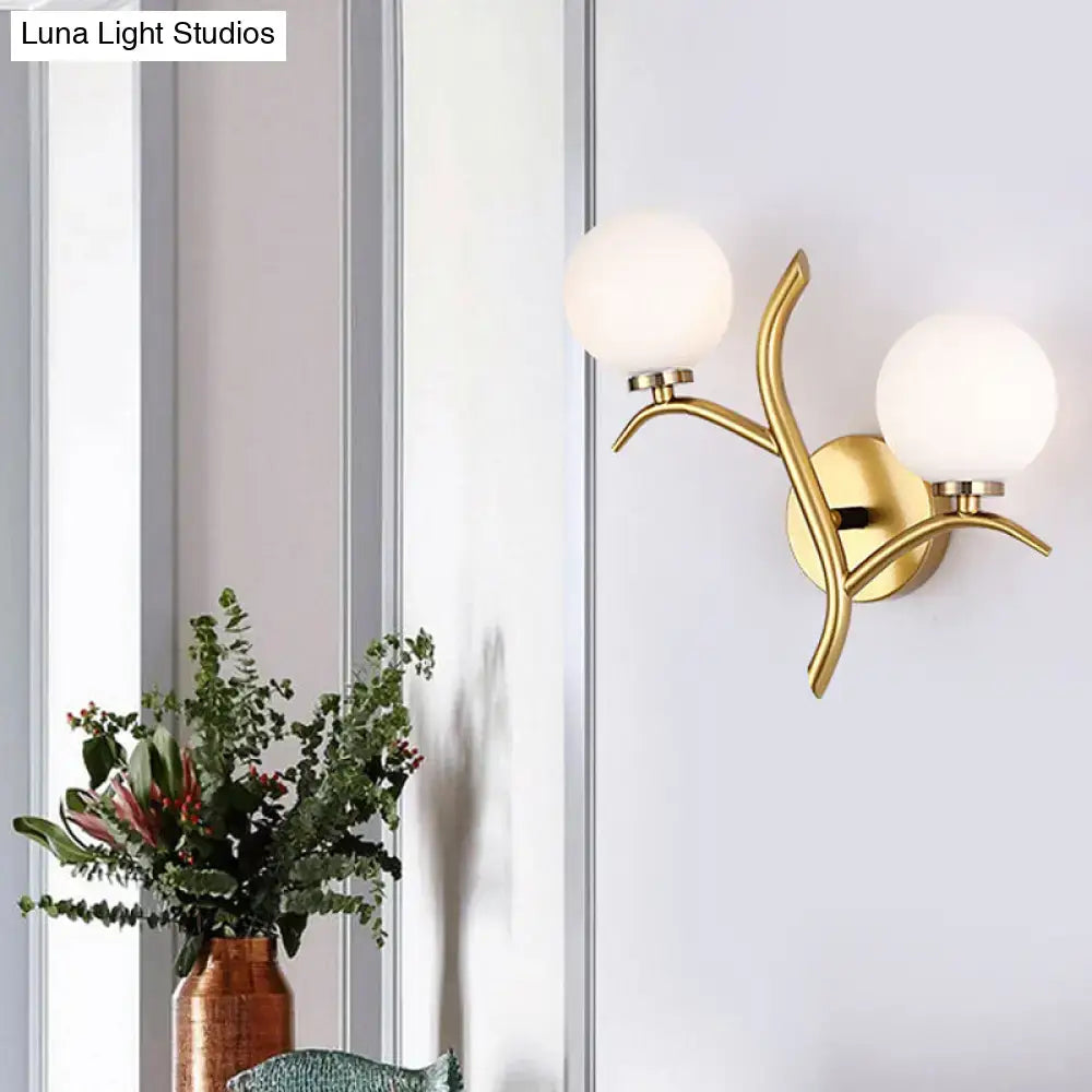 Modern gold branch wall light fixture living room sconce