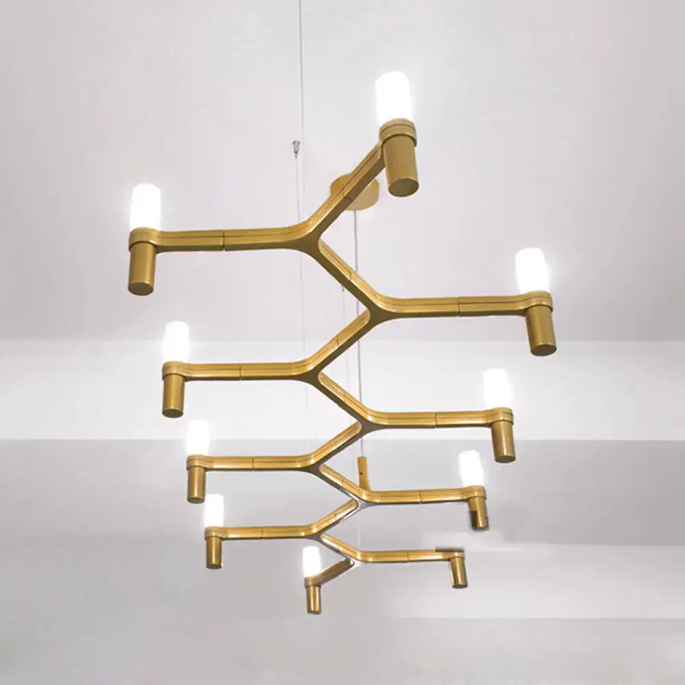 Modern gold branching island pendant light for dining room