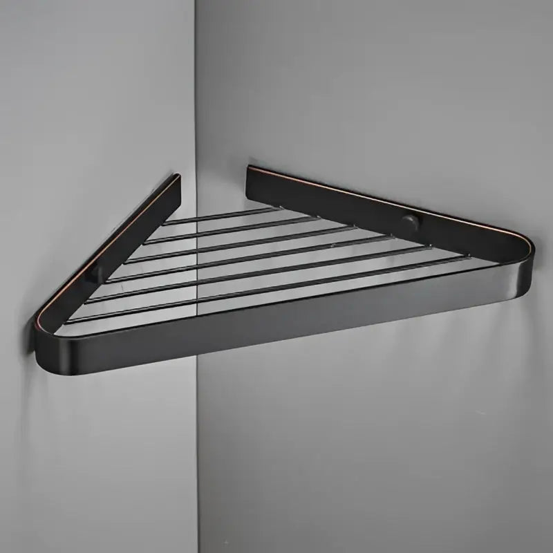 Modern gold brass bathroom shower rack with hooks – bathroom shelf